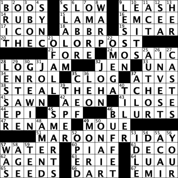 Crossword: Logger Lore University of Puget Sound